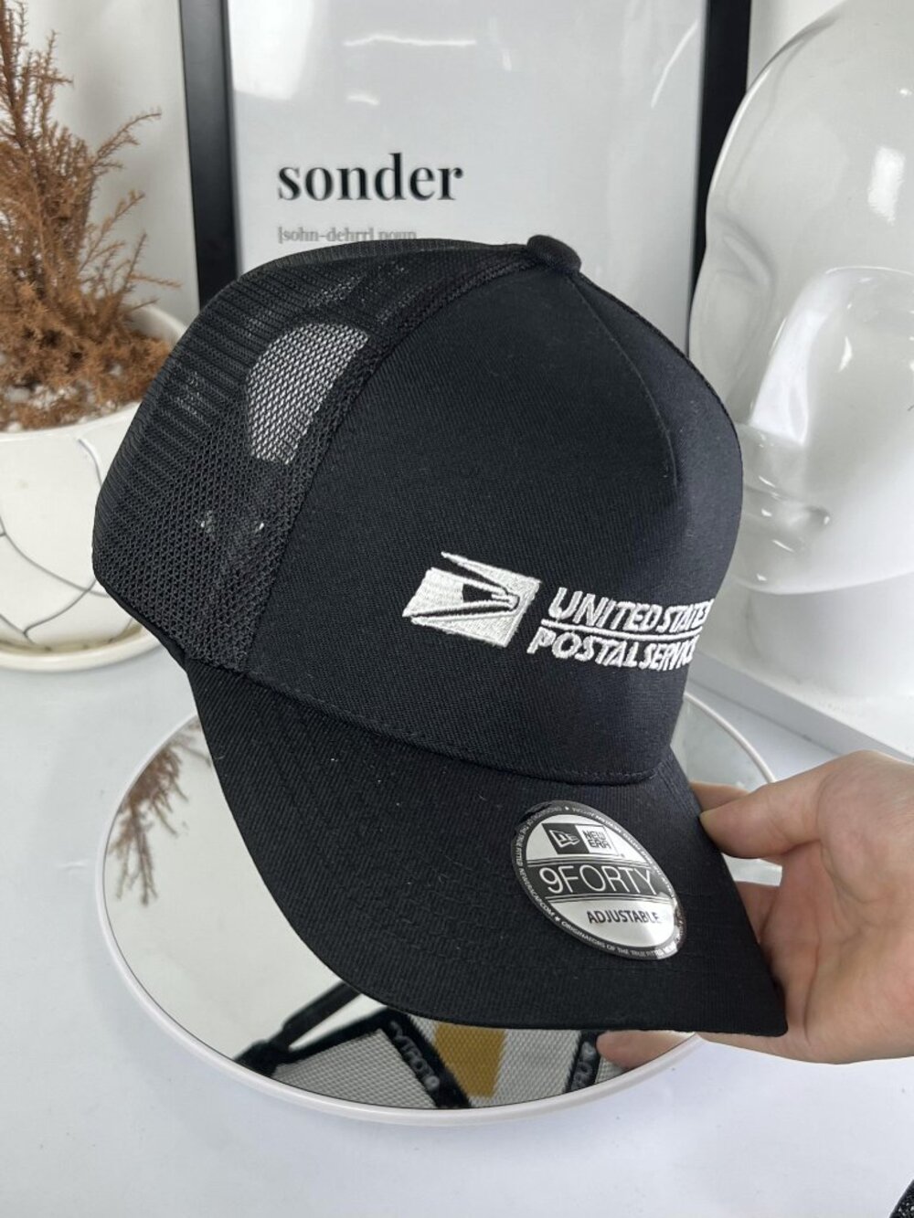 USPS Embroidered 9FORTY Trucker Hat Black Mesh Adjustable Cap